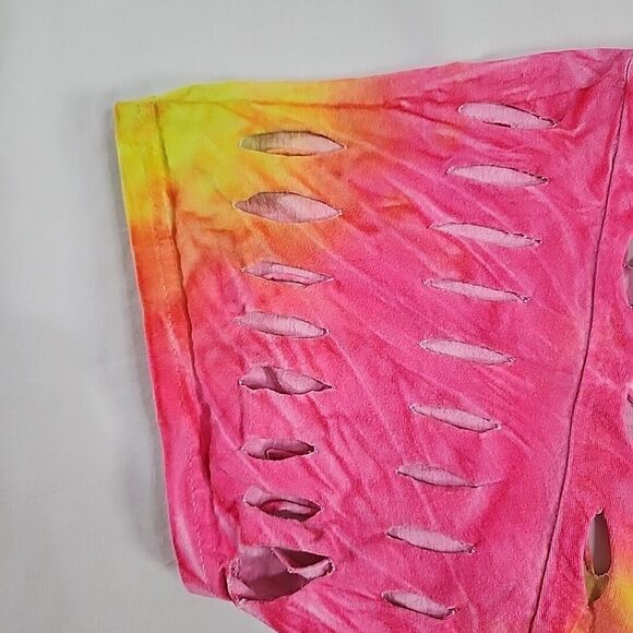 It's Better In The Bahamas‎ Freeport Spiral Tie Dye Fray Upcycle Rare T-Shirt XL - Picture 6 of 16